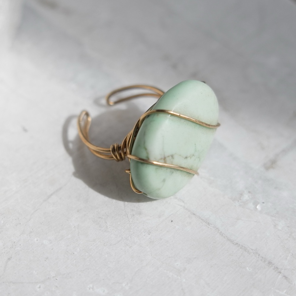 Artisan Stone Wire Wrap Ring